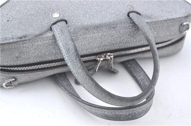 Authentic BALENCIAGA Triangle Duffle 2Way Hand Bag Leather 531048 Silver J9046