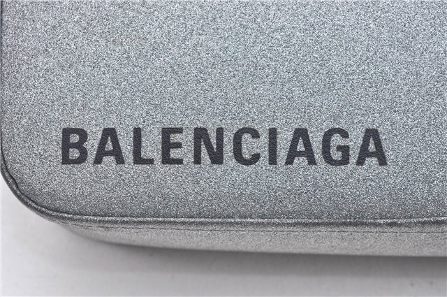 Authentic BALENCIAGA Triangle Duffle 2Way Hand Bag Leather 531048 Silver J9046