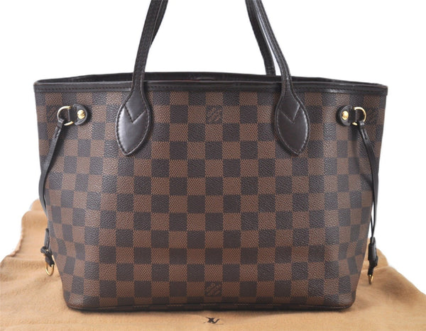 Authentic Louis Vuitton Damier Neverfull PM Shoulder Tote Bag N51109 LV J9056