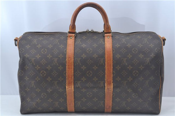 Auth Louis Vuitton Monogram Keepall Bandouliere 50 Boston Bag M41416 LV J9068