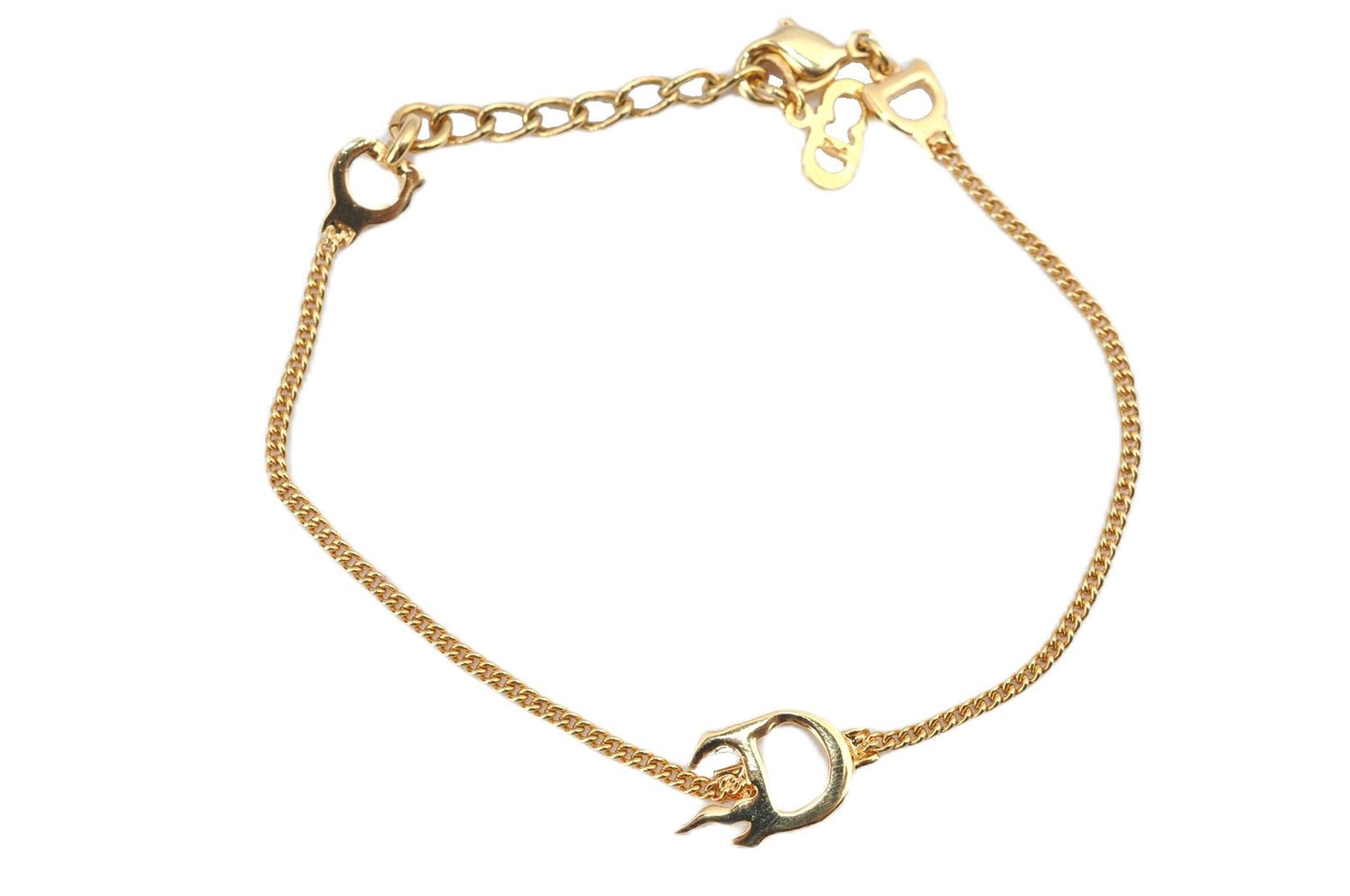 Authentic Christian Dior Chain Bracelet Gold Tone CD J9080