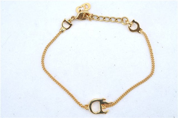 Authentic Christian Dior Chain Bracelet Gold Tone CD J9080