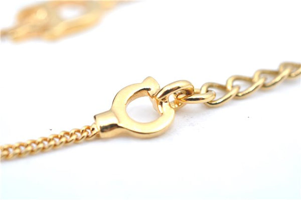 Authentic Christian Dior Chain Bracelet Gold Tone CD J9080