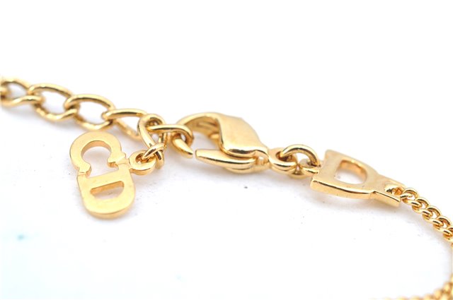 Authentic Christian Dior Chain Bracelet Gold Tone CD J9080