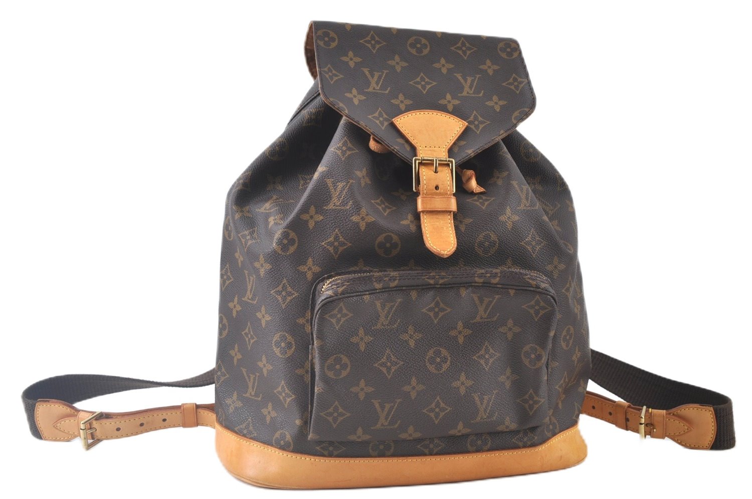 Authentic Louis Vuitton Monogram Montsouris GM Backpack M51135 LV J9090