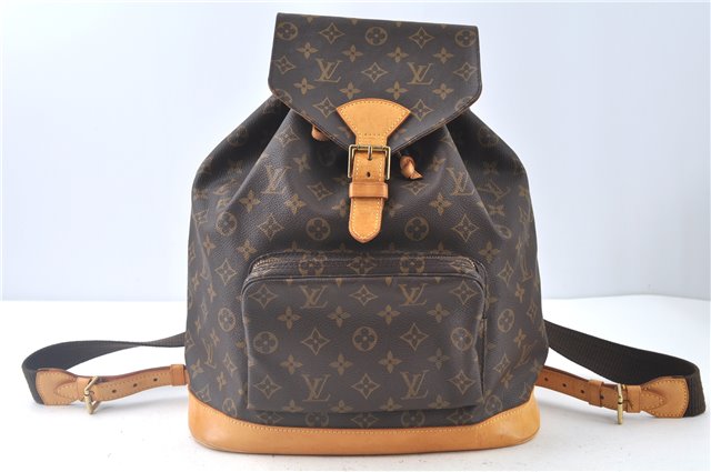 Authentic Louis Vuitton Monogram Montsouris GM Backpack M51135 LV J9090