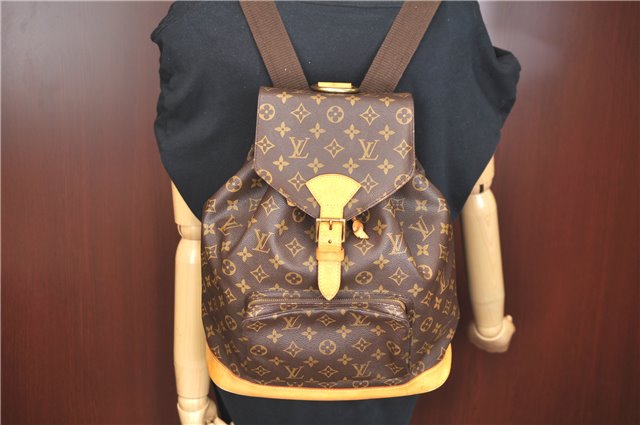 Authentic Louis Vuitton Monogram Montsouris GM Backpack M51135 LV J9090