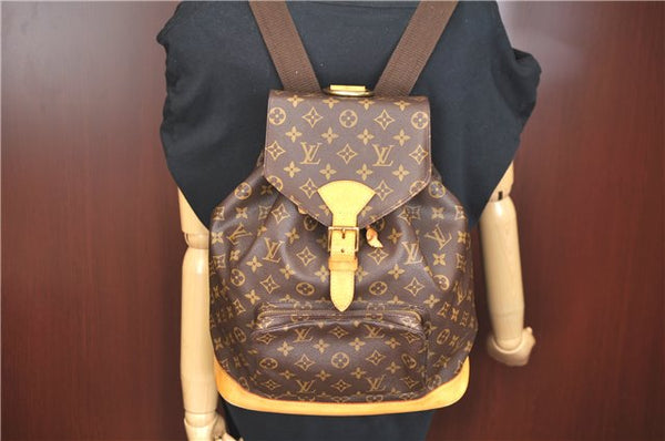 Authentic Louis Vuitton Monogram Montsouris GM Backpack M51135 LV J9090