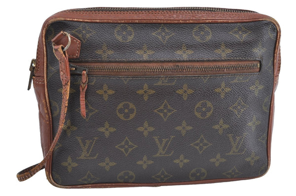 Authentic Louis Vuitton Monogram Pochette Sport Clutch Hand Bag Old Model J9095