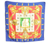 Authentic HERMES Carre 90 Scarf "OMMAGE A CHARLES GARNIER" Silk Blue Red J9109