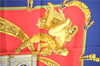 Authentic HERMES Carre 90 Scarf "OMMAGE A CHARLES GARNIER" Silk Blue Red J9109