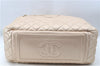 Authentic Chanel Coco Cocoon Matelasse CC Logo Nylon Hand Boston Bag Beige J9118