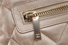 Authentic Chanel Coco Cocoon Matelasse CC Logo Nylon Hand Boston Bag Beige J9118