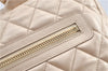 Authentic Chanel Coco Cocoon Matelasse CC Logo Nylon Hand Boston Bag Beige J9118