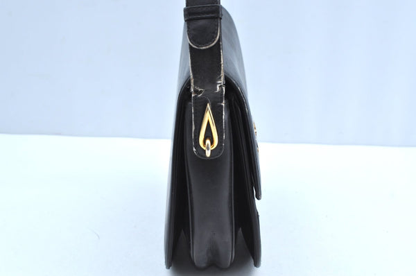 Authentic GUCCI Shoulder Hand Bag Purse Leather Black J9136