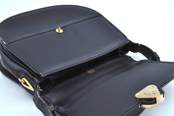 Authentic GUCCI Shoulder Hand Bag Purse Leather Black J9136
