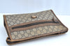 Authentic GUCCI Clutch Hand Bag Purse GG Plus PVC Leather Brown J9157