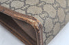 Authentic GUCCI Clutch Hand Bag Purse GG Plus PVC Leather Brown J9157
