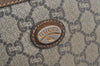 Authentic GUCCI Clutch Hand Bag Purse GG Plus PVC Leather Brown J9157