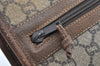 Authentic GUCCI Clutch Hand Bag Purse GG Plus PVC Leather Brown J9157