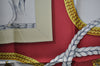 Authentic HERMES Carre 90 Scarf "GRAND APPARAT" Silk Bordeaux Red J9204
