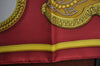 Authentic HERMES Carre 90 Scarf "GRAND APPARAT" Silk Bordeaux Red J9204