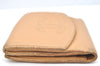 Authentic CHANEL Caviar Skin CC Logo Bifold Wallet Purse Beige J9213