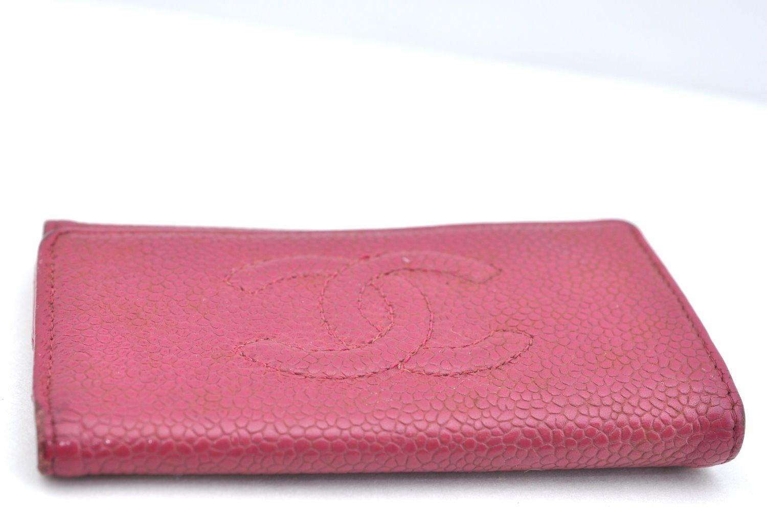 Authentic CHANEL Caviar Skin 5 Key Case Holder CC Logo Pink J9215