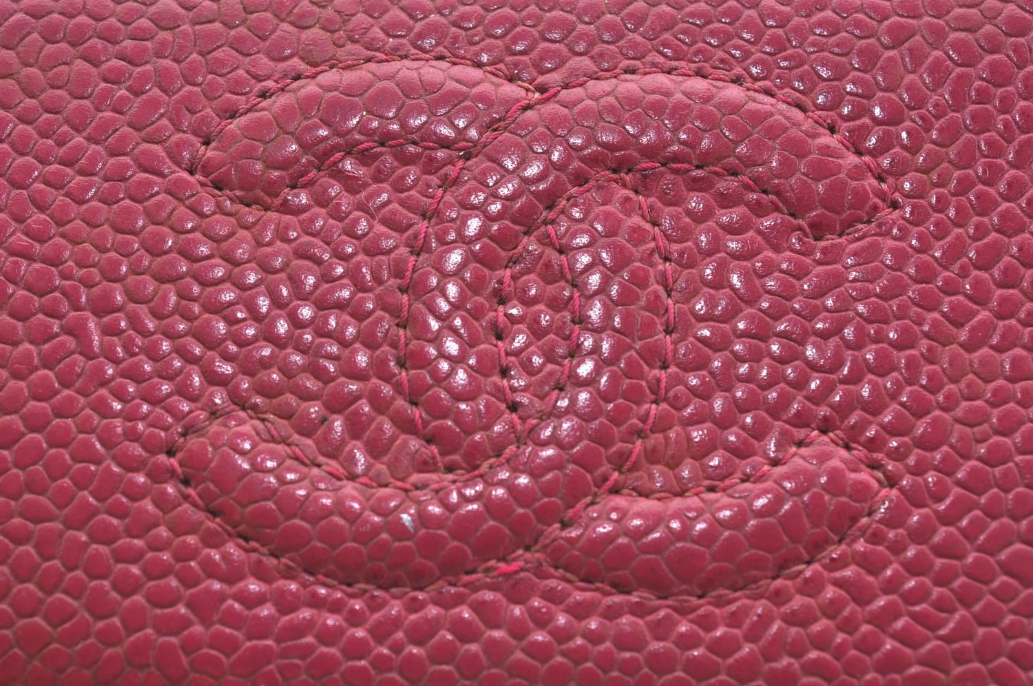 Authentic CHANEL Caviar Skin 5 Key Case Holder CC Logo Pink J9215