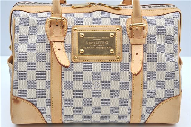 Authentic Louis Vuitton Damier Azur Berkeley Hand Boston Bag N52001 LV J9225