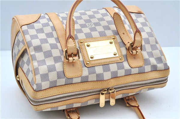 Authentic Louis Vuitton Damier Azur Berkeley Hand Boston Bag N52001 LV J9225