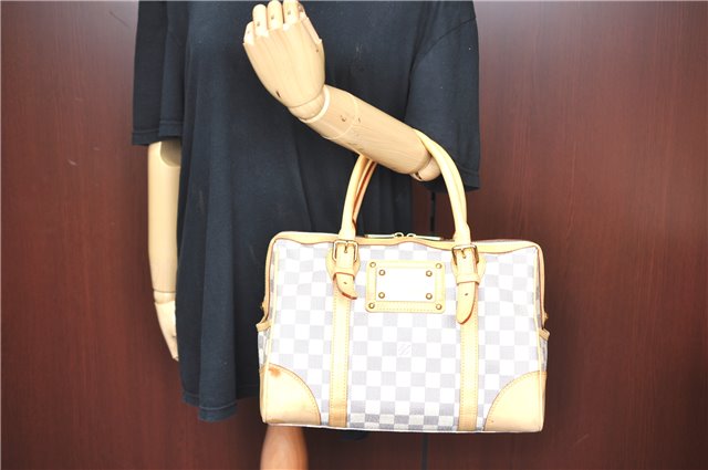 Authentic Louis Vuitton Damier Azur Berkeley Hand Boston Bag N52001 LV J9225