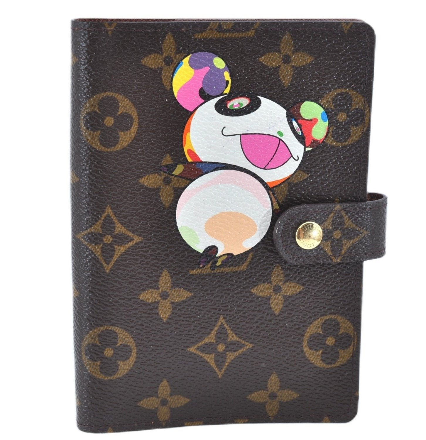 Authentic Louis Vuitton Monogram Panda Agenda Notebook Cover R20011 LV J9291