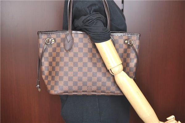 Authentic Louis Vuitton Damier Neverfull PM Shoulder Tote Bag N51109 LV J9324