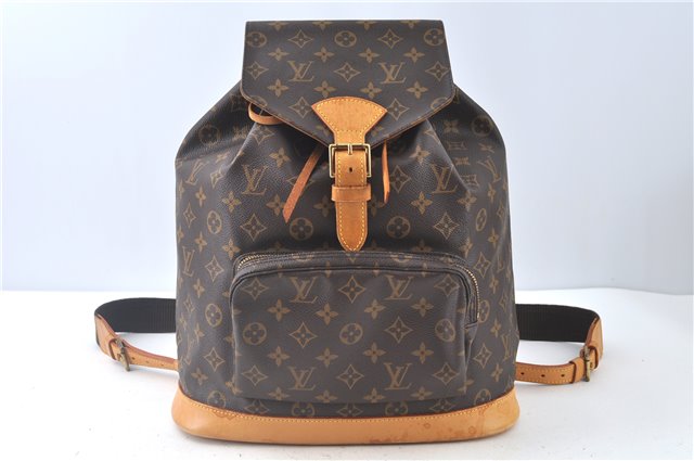 Authentic Louis Vuitton Monogram Montsouris GM Backpack M51135 LV J9327