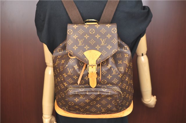Authentic Louis Vuitton Monogram Montsouris GM Backpack M51135 LV J9327