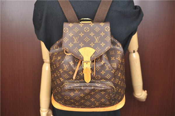 Authentic Louis Vuitton Monogram Montsouris GM Backpack M51135 LV J9327