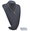 Authentic Christian Dior Gold Tone Ribbon Chain Pendant Necklace CD J9334