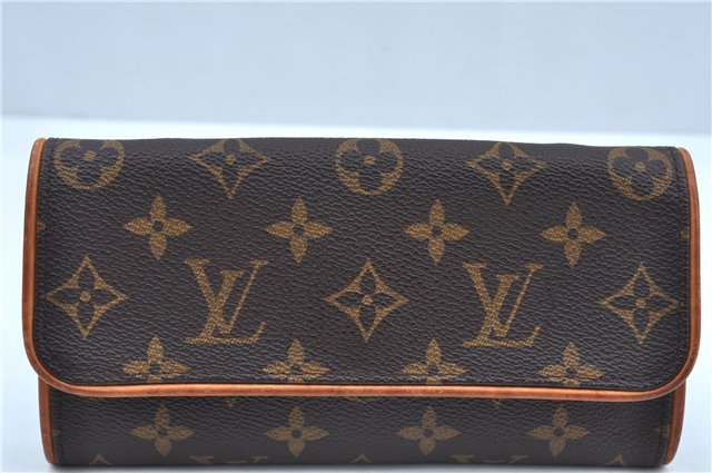 Authentic Louis Vuitton Monogram Pochette Twin PM Shoulder Bag M51854 LV J9339