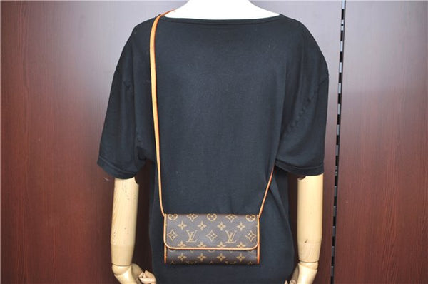 Authentic Louis Vuitton Monogram Pochette Twin PM Shoulder Bag M51854 LV J9339