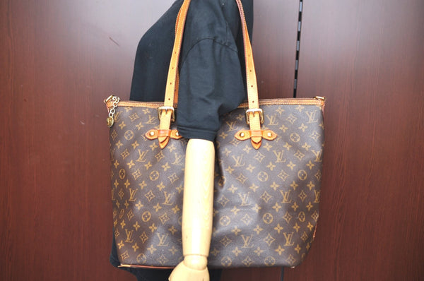 Authentic Louis Vuitton Monogram Palermo GM Shoulder Tote Bag LV Junk J9340