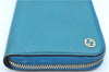 Authentic GUCCI Interlocking G Long Zippy Wallet Purse Leather 449347 Blue J9355