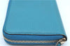 Authentic GUCCI Interlocking G Long Zippy Wallet Purse Leather 449347 Blue J9355