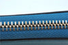 Authentic GUCCI Interlocking G Long Zippy Wallet Purse Leather 449347 Blue J9355