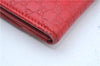 Authentic GUCCI Micro Guccissima Charm Leather Long Wallet 282540 Red J9360