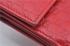 Authentic GUCCI Micro Guccissima Charm Leather Long Wallet 282540 Red J9360