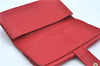 Authentic GUCCI Micro Guccissima Charm Leather Long Wallet 282540 Red J9360