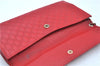 Authentic GUCCI Micro Guccissima Charm Leather Long Wallet 282540 Red J9360