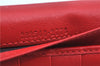 Authentic GUCCI Micro Guccissima Charm Leather Long Wallet 282540 Red J9360