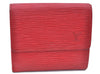 Authentic Louis Vuitton Epi Portefeuille Elise Bifold Wallet Purse Red LV J9362